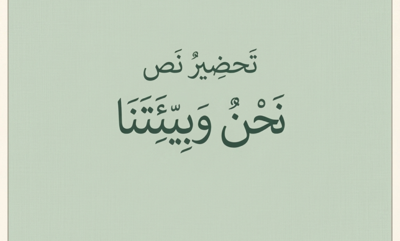 تحضير النص القرائي نحن وبيئتنا